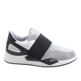 Sneaker in lycra grigia R371 bianca grigio