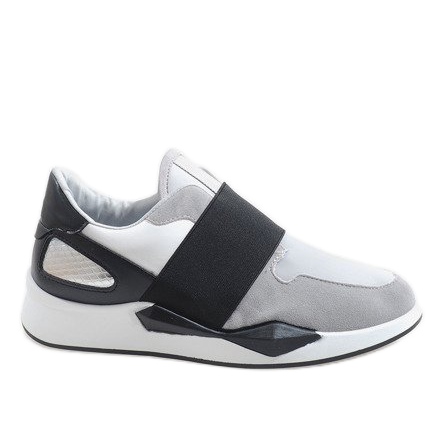 Sneaker in lycra grigia R371 bianca grigio