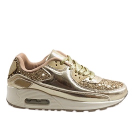 Scarpe sportive oro lucido B64-1 d'oro