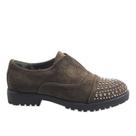 Scarpe slip-on verdi con 22-2 borchie multicolore verde