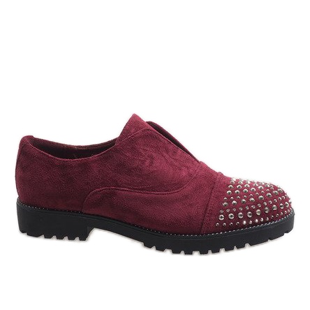 Slip on bordeaux con 22-2 borchie rosso