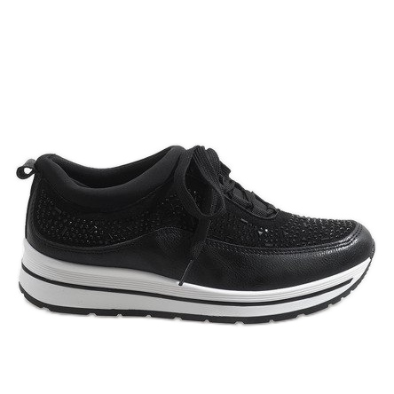 Sneakers sportive nere sulla piattaforma F-2831 nero