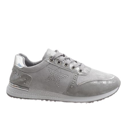 Sneakers sportive grigie con stella XSM101-19 grigio