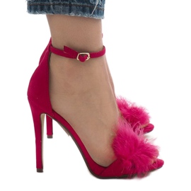Sandali tacco alto in camoscio rosa NF-19P