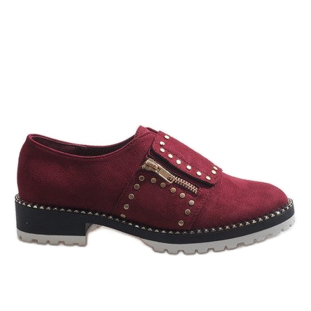 Slip-on bordeaux con borchie U-6249 rosso
