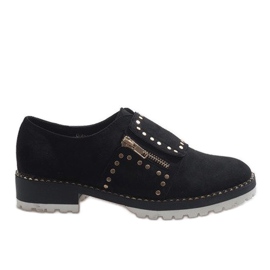 Scarpe slip-on nere con borchie U-6249 nero