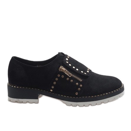 Scarpe slip-on nere con borchie U-6249 nero