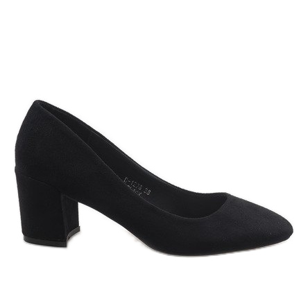 Décolleté in camoscio nero sul pilastro D-1228
