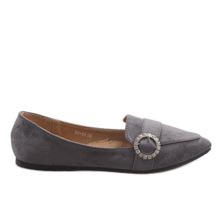 Mocassini grigi di ballerine DY-01 grigio