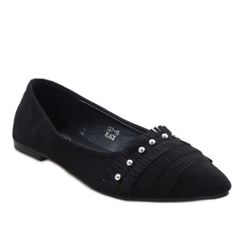 Ballerine in camoscio nero con 127-15 borchie