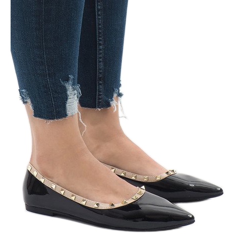Ballerine nere con borchie 127-16 nero