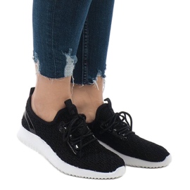 Scarpe sportive in rete nera G8347-1 nero