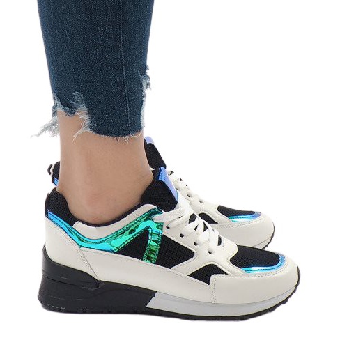 Sneakers nere scarpe sportive alla moda 2018-12 bianca nero