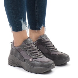 BY-080 scarpe sportive grigie grigio
