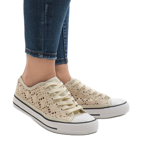 Sneakers in pizzo beige BB2050-SP