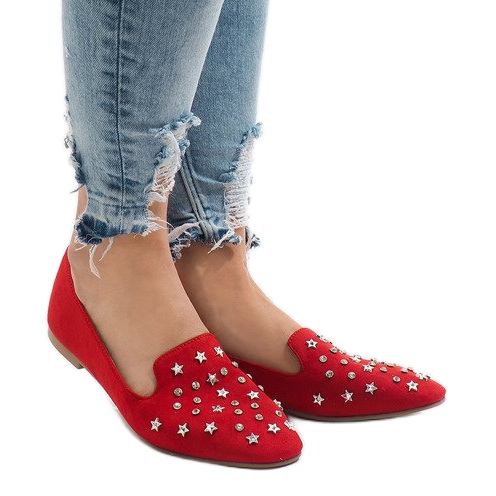 Mocassini rossi ballerine F3262 rosso