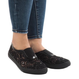 Sneakers nere in pizzo HC232 nero