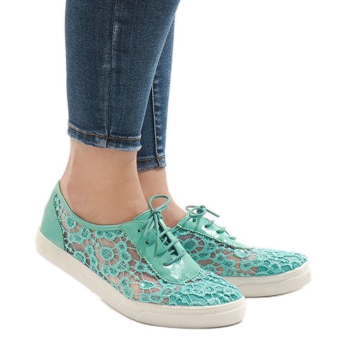 Sneakers in pizzo verde HC235 multicolore