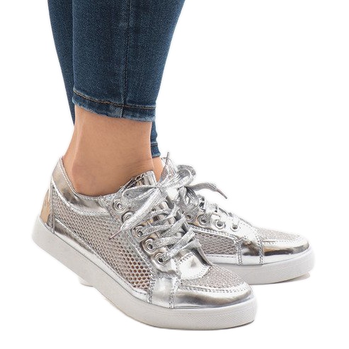 521 sneakers traforate argento grigio