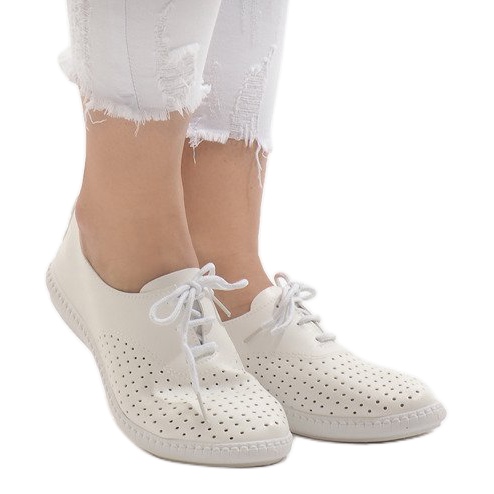 Sneakers bianche traforate HR61116 bianca