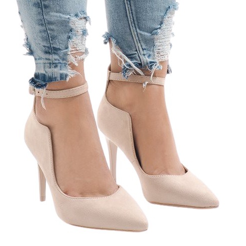 Décolleté beige su tacco B-54