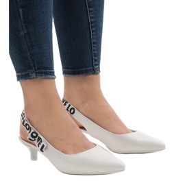 Décolleté bianche su tacco B-45 bianco