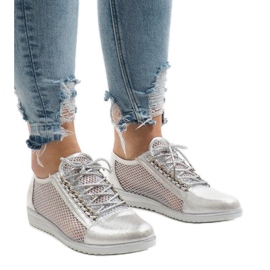 Scarpe traforate argento TL44 grigio