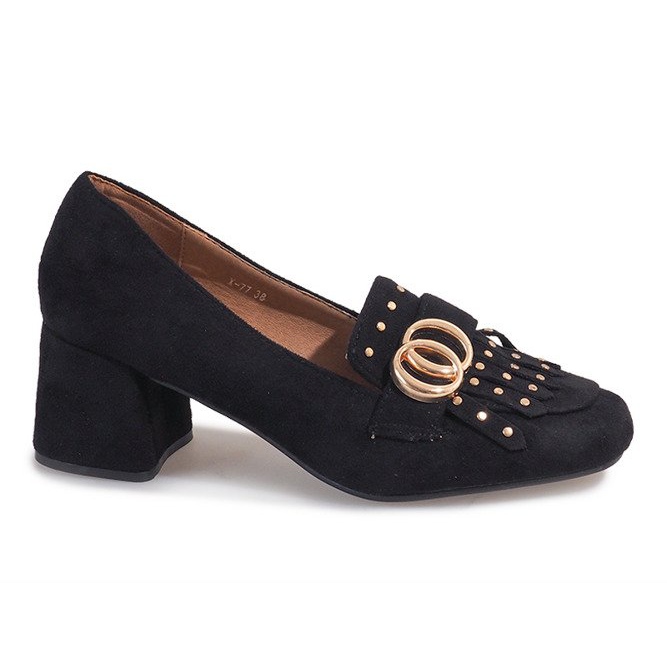 Décolleté in camoscio nero sul montante LB-339