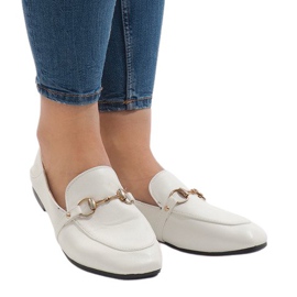 Mocassini bianchi da ballerine YJX001-9 bianca