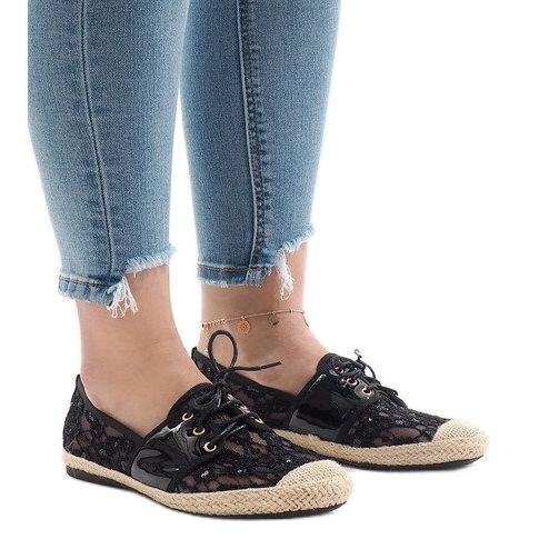 Scarpe jazz traforate nere YW-888 nero
