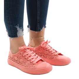 Sneakers in pizzo rosa RL-673