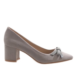 Tacco alto in camoscio grigio 7075-P