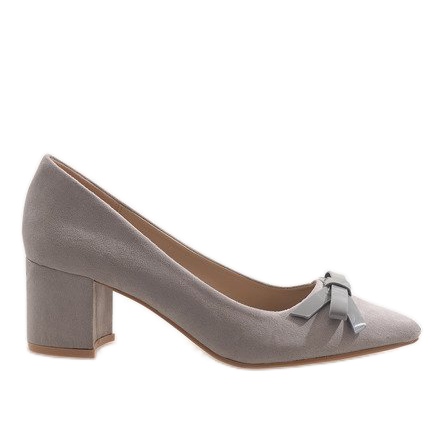 Tacco alto in camoscio grigio 7075-P