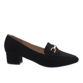 Tacco alto in camoscio nero 7078-P