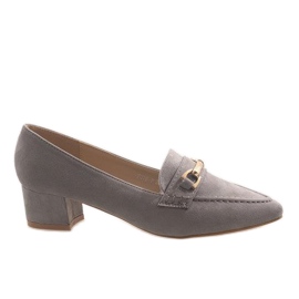 Tacco alto in camoscio grigio 7078-P