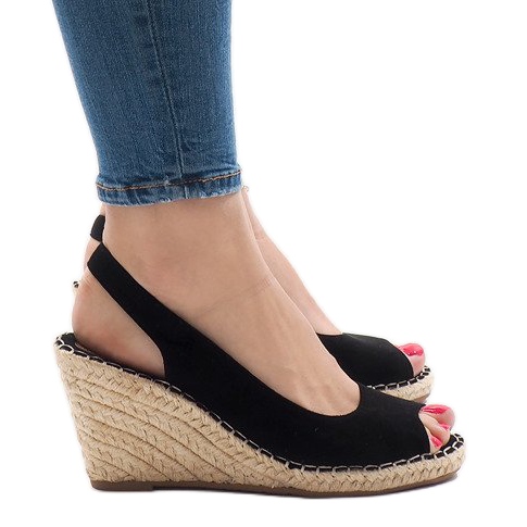 Sandali neri con zeppa 2894 nero