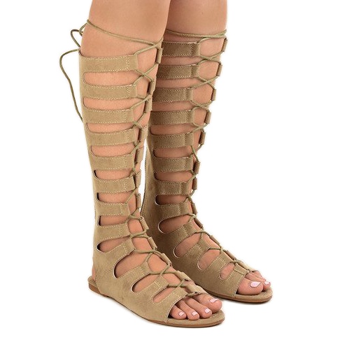 Sandali gladiatore piatti beige 289-9