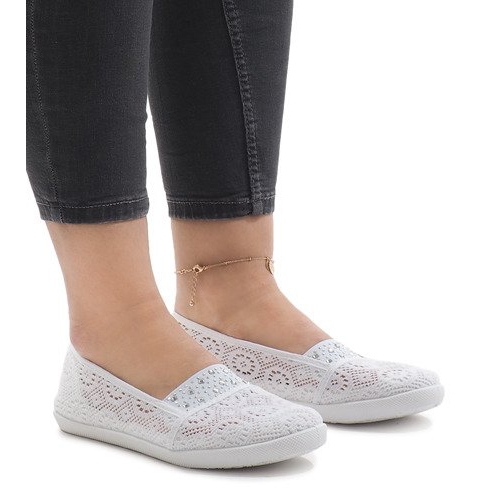 1148-Y sneakers stringate bianche bianca