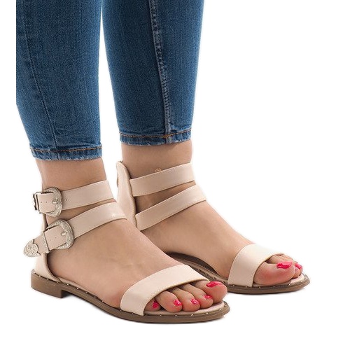 Sandali flat rosa con fibbia 170