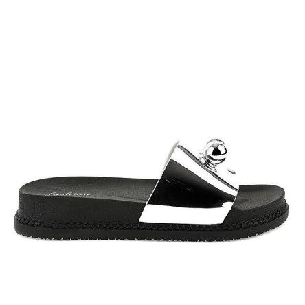 Pantofole argento con palline 1819 grigio