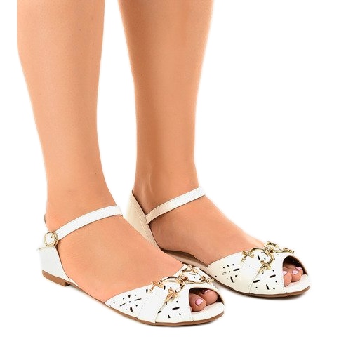 Sandali bianchi con fibbia GF-180 bianca
