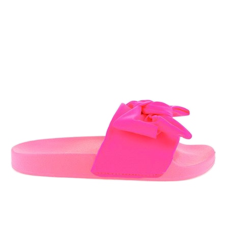 Pantofole rosa fluo con fiocco MU-6