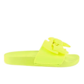 Pantofole gialle MU-6 neon con fiocco giallo
