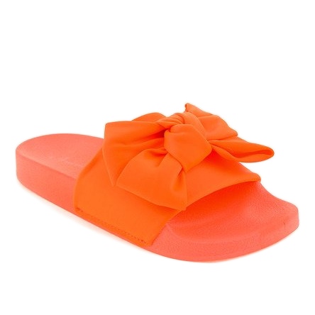 Pantofole arancioni con fiocco neon MU-6 arancia