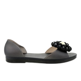 Sandali neri Meliski con fiore HM701 nero