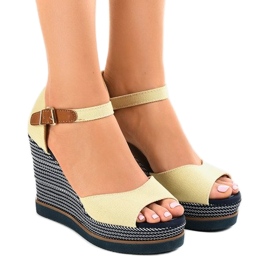 Sandali con zeppa beige espadrillas 9079