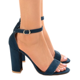 Eleganti sandali blu navy sul post LA-106