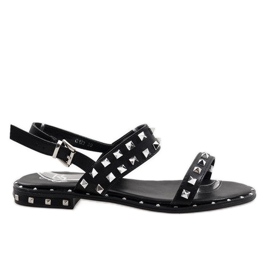Sandali neri con borchie C123 nero