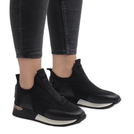 Sneakers nere in Lycra R-403 bianca nero
