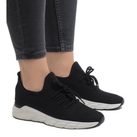 7766-Y scarpe sportive nere nero
